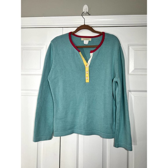 Appleseed's Three Button Long Sleeve Pullover Sweater - Picture 1 of 4